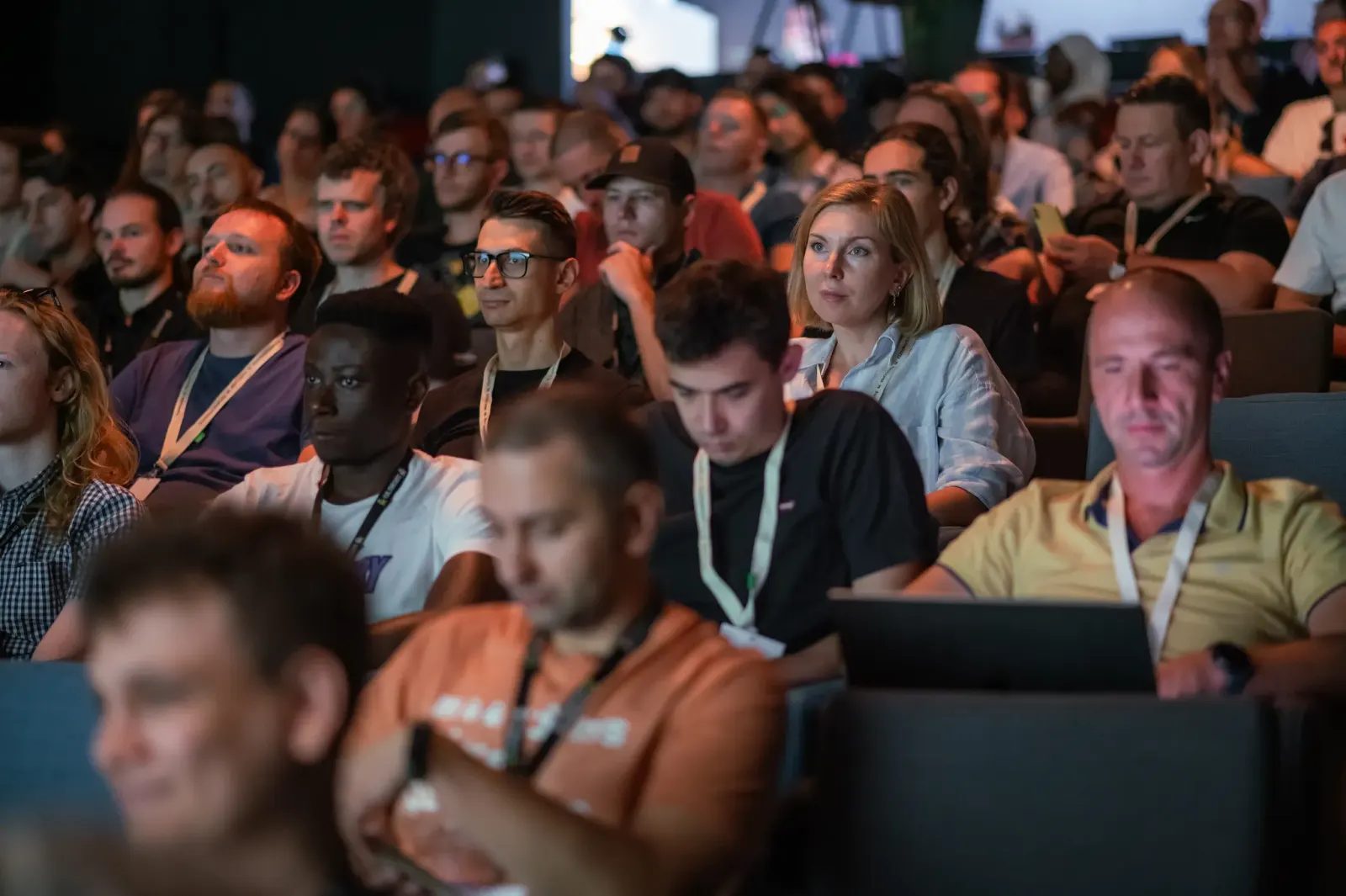 The Friendly.rb 2023 audience listening to a talk