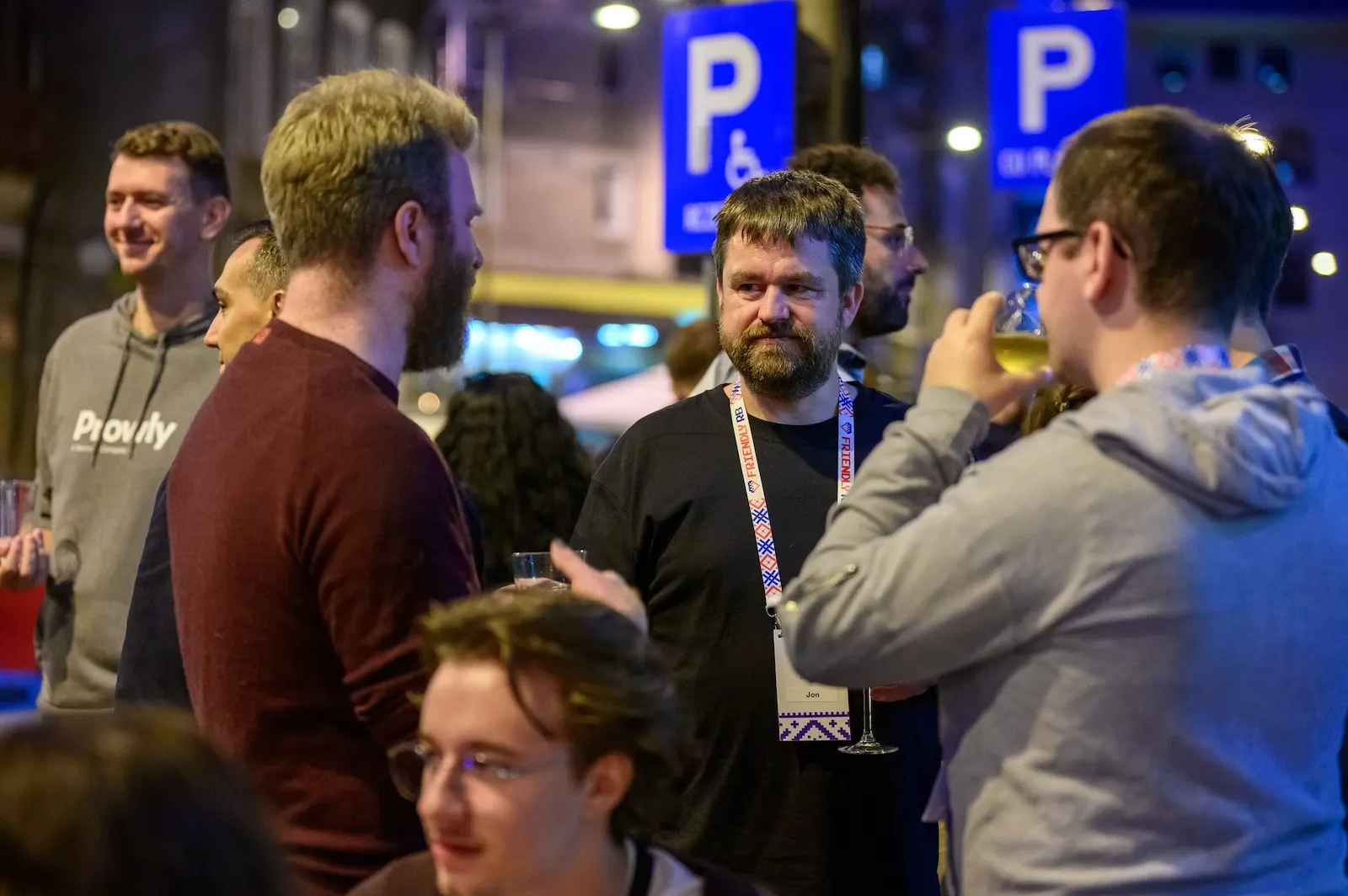 Attendees chatting at the Friendly.rb 2024 evening social